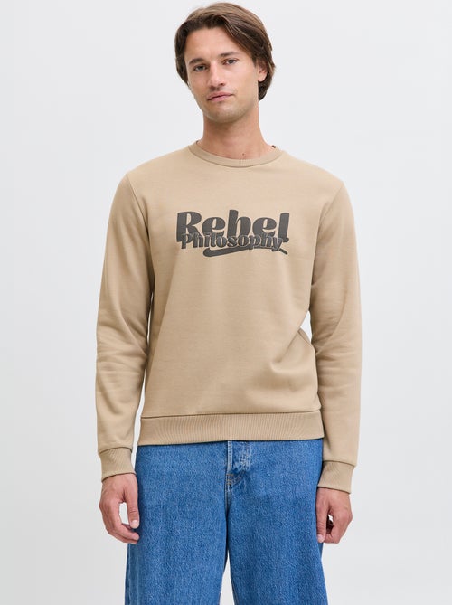 Jersey con motivo "rebel" de cuello redondo en algodón - Kiabi