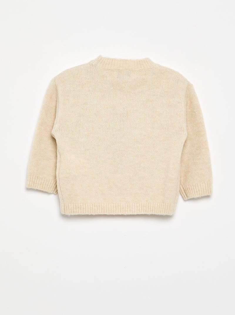 Jersey con motivos de 'corazones' Beige - Kiabi