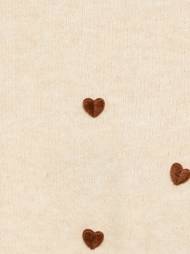 Jersey con motivos de 'corazones' Beige - Kiabi