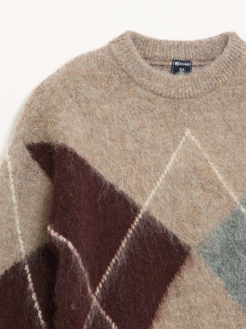 Jersey con motivos de rombos Marron - Kiabi