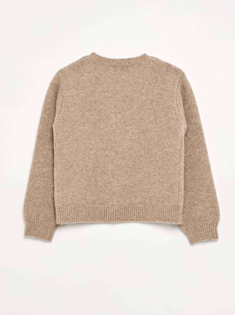 Jersey con nudos de cuerda Beige - Kiabi