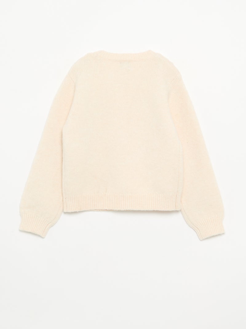Jersey con nudos de cuerda Beige - Kiabi