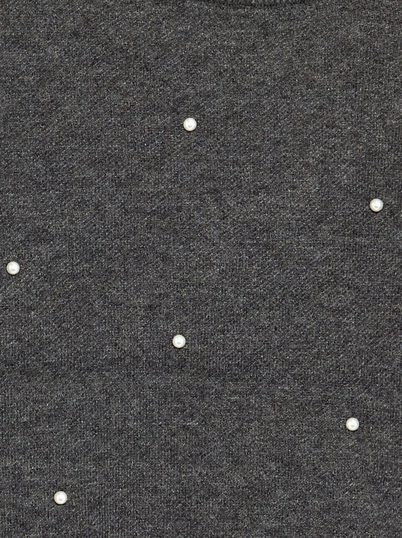 Jersey con perlas Gris - Kiabi