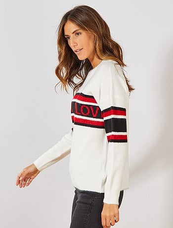 Jersey con rayas y mensaje - Kiabi