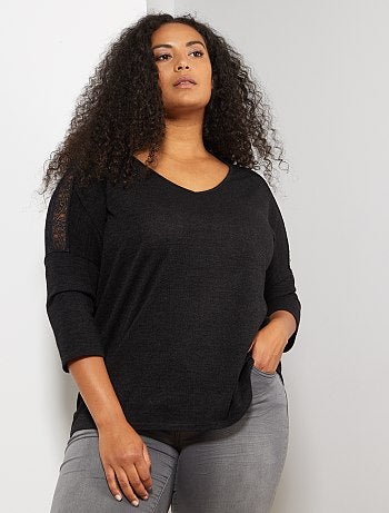 Jersey con sisa de encaje - Kiabi