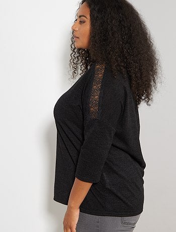 Jersey con sisa de encaje - Kiabi