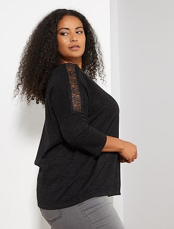 Jersey con sisa de encaje - Kiabi