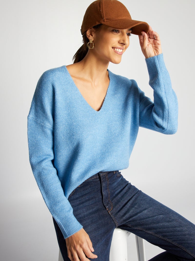 Jersey con sisas bajas AZUL - Kiabi