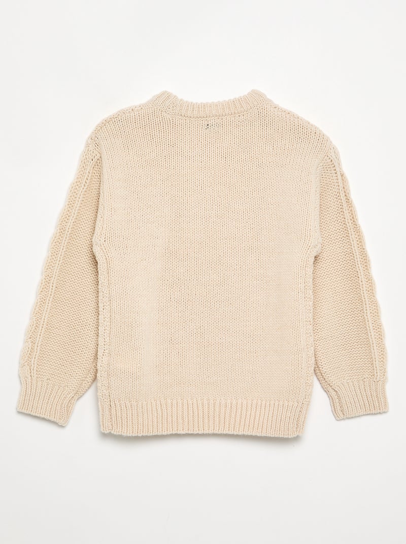 Jersey con trenzas Beige - Kiabi