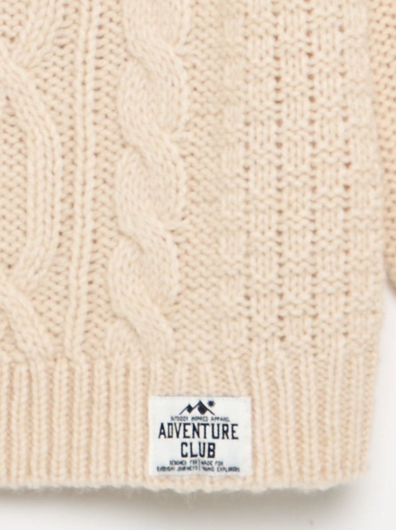 Jersey con trenzas Beige - Kiabi