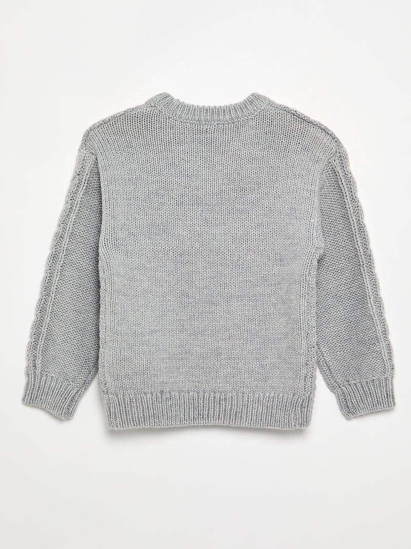 Jersey con trenzas Gris - Kiabi