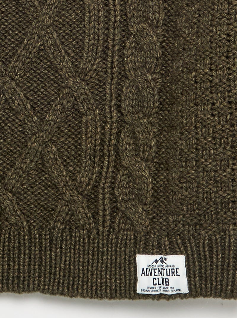 Jersey con trenzas Verde oscuro - Kiabi