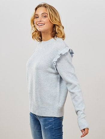 Jersey con volantes en los hombros - Kiabi