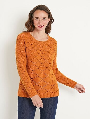 Jersey corto calado, cuello redondo, mangas largas - Afibel