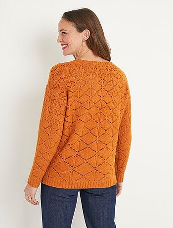 Jersey corto calado, cuello redondo, mangas largas - Afibel