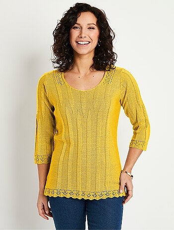 Jersey corto calado cuello redondo - Afibel