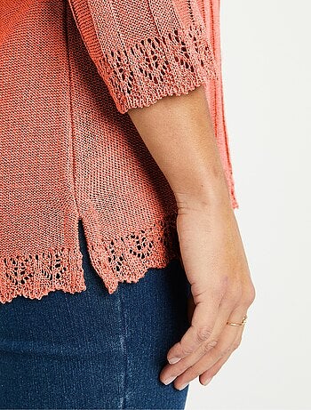 Jersey corto calado cuello redondo - Afibel