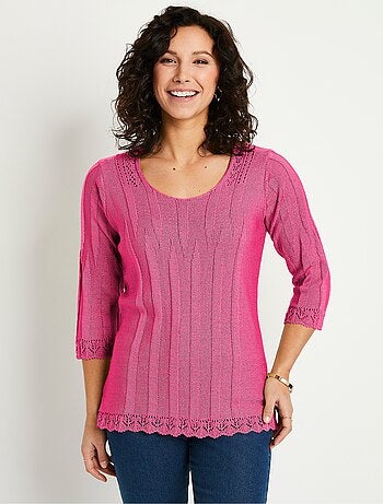 Jersey corto calado cuello redondo - Afibel