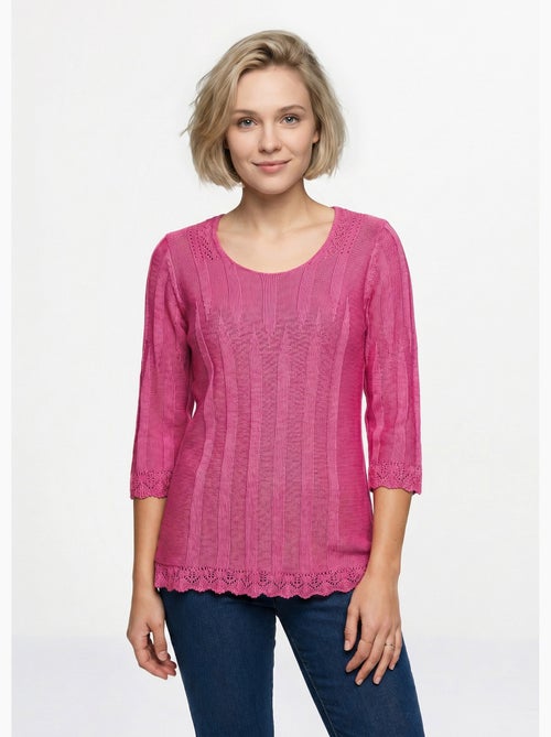 Jersey corto calado de cuello redondo - Afibel - Kiabi