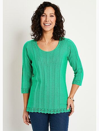 Jersey corto calado cuello redondo - Afibel