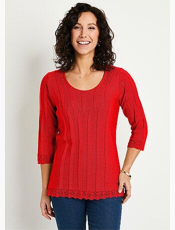 Jersey corto calado cuello redondo - Afibel