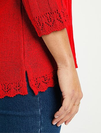 Jersey corto calado cuello redondo - Afibel