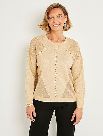 Jersey corto calado iridiscente de manga larga - Afibel