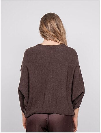 Jersey corto con bajo cruzado y mangas murciélago kendy