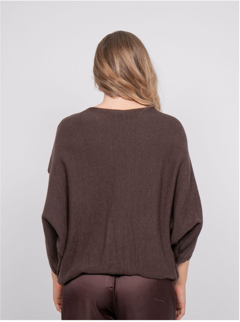 Jersey corto con bajo cruzado y mangas murciélago kendy Gris - Kiabi