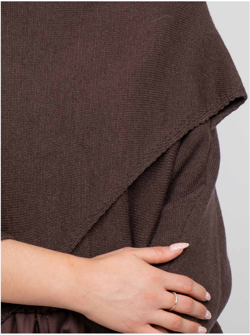 Jersey corto con bajo cruzado y mangas murciélago kendy Gris - Kiabi
