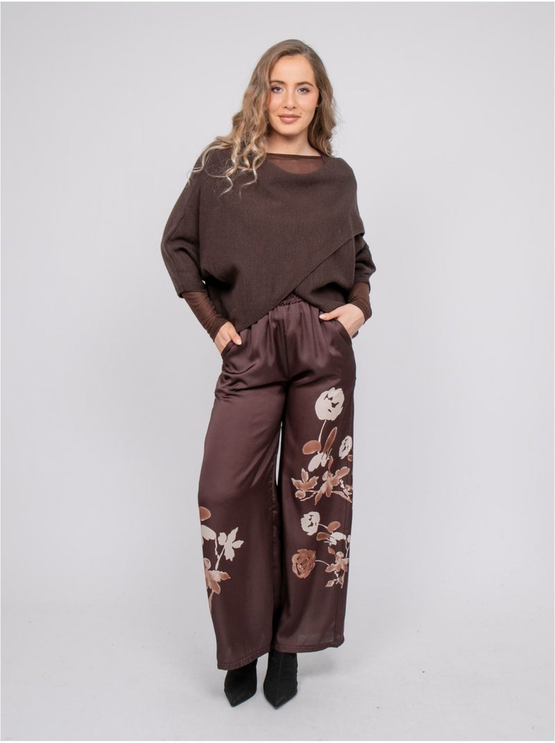 Jersey corto con bajo cruzado y mangas murciélago kendy Gris - Kiabi
