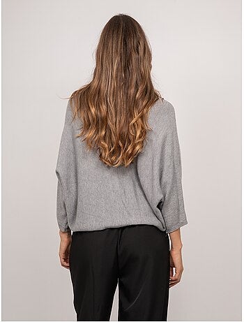Jersey corto con bajo cruzado y mangas murciélago kendy