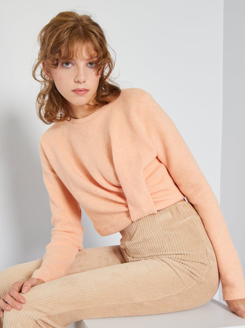 Jersey corto con cuello redondo NARANJA - Kiabi