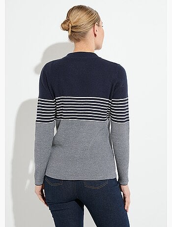 Jersey corto de punto canalé con cuello alto - Afibel