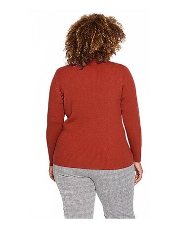 Jersey corto de punto canalé con cuello alto - Afibel