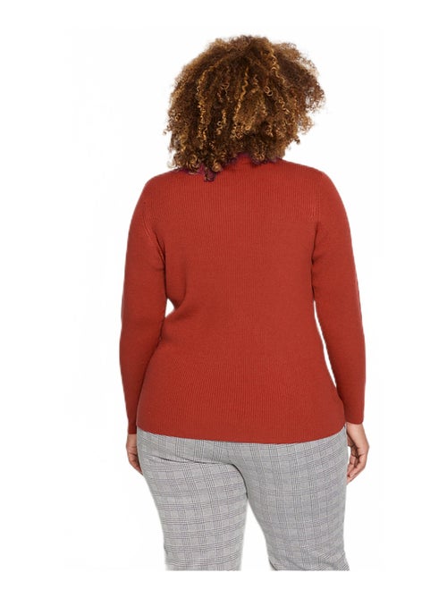 Jersey corto de punto canalé con cuello alto - Afibel - Kiabi