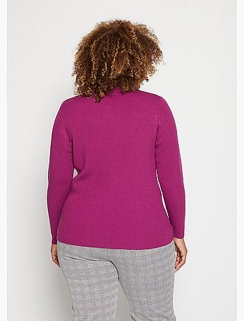 Jersey corto de punto canalé con cuello alto - Afibel