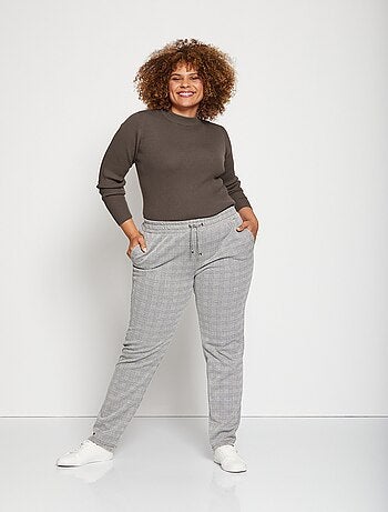 Jersey corto de punto canalé con cuello alto - Afibel