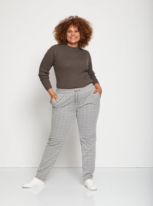 Jersey corto de punto canalé con cuello alto - Afibel - Kiabi