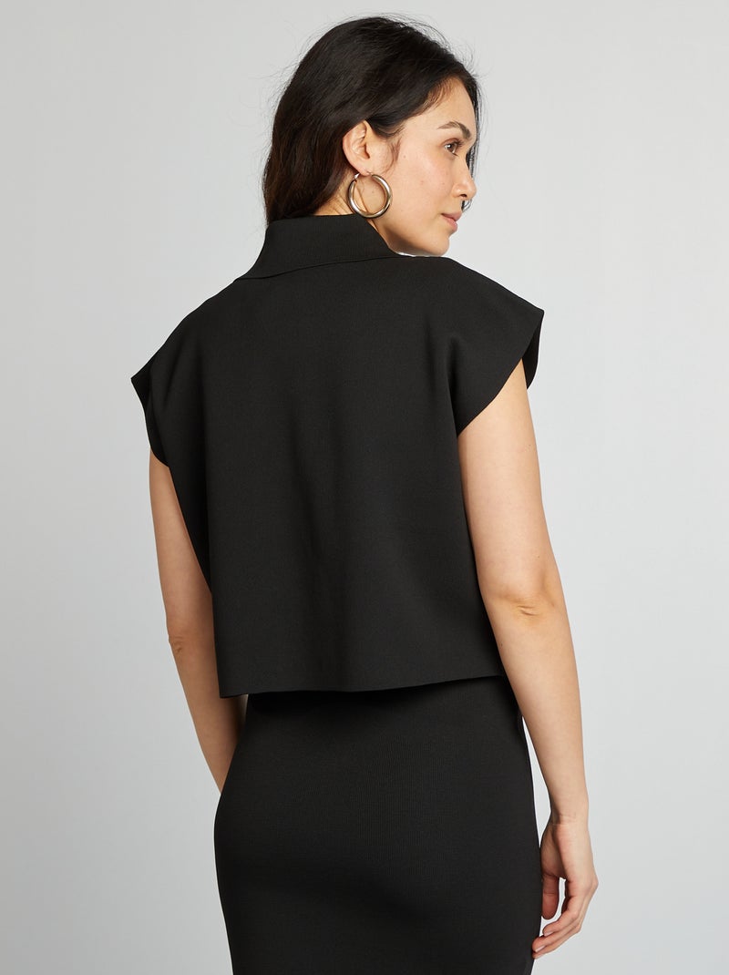 Jersey corto estilo blazer negro - Kiabi