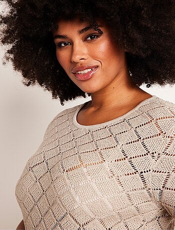 Jersey corto fino calado con manga corta. - Afibel