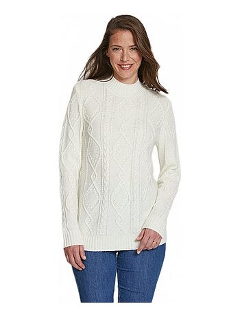 Jersey corto y cálido con cuello alto de ochos - Afibel