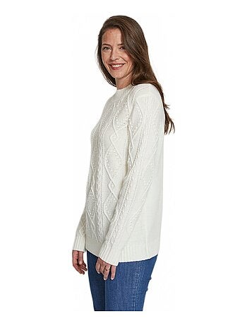 Jersey corto y cálido con cuello alto de ochos - Afibel