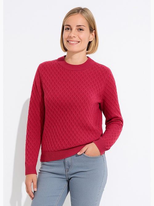 Jersey corto y cálido con cuello alto de punto grueso. - Afibel - Kiabi