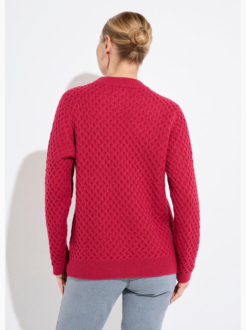 Jersey corto y cálido con cuello alto de punto grueso. - Afibel Rosa fucsia - Kiabi