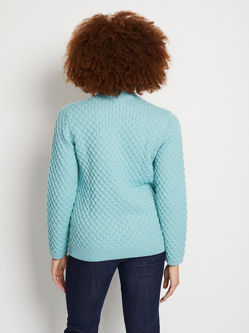 Jersey corto y cálido con cuello alto de punto grueso. - Afibel Verde - Kiabi