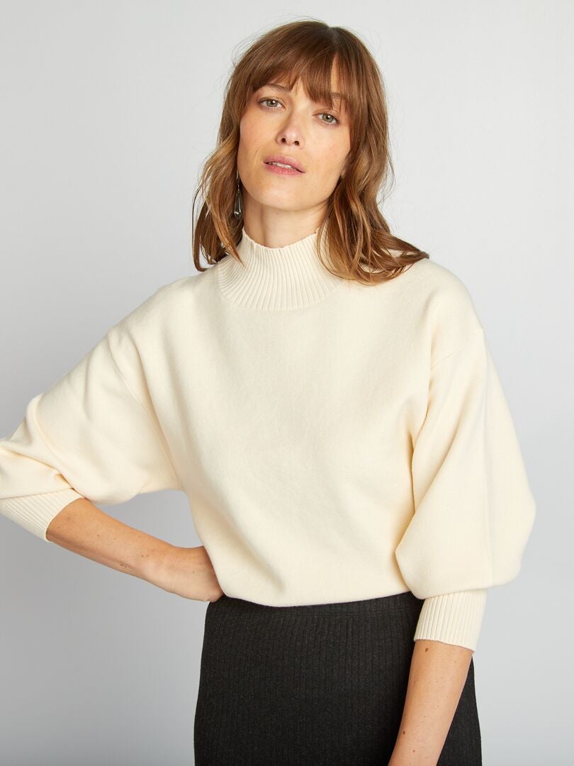 Jersey crop top ancho BEIGE - Kiabi