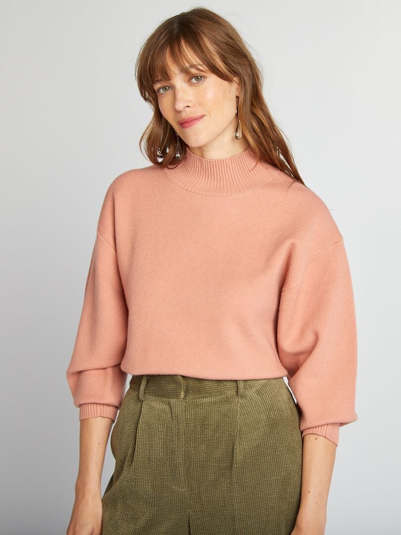 Jersey crop top ancho rosa - Kiabi