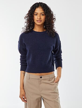 Jersey crop top de punto suave