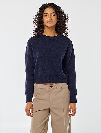Jersey crop top de punto suave